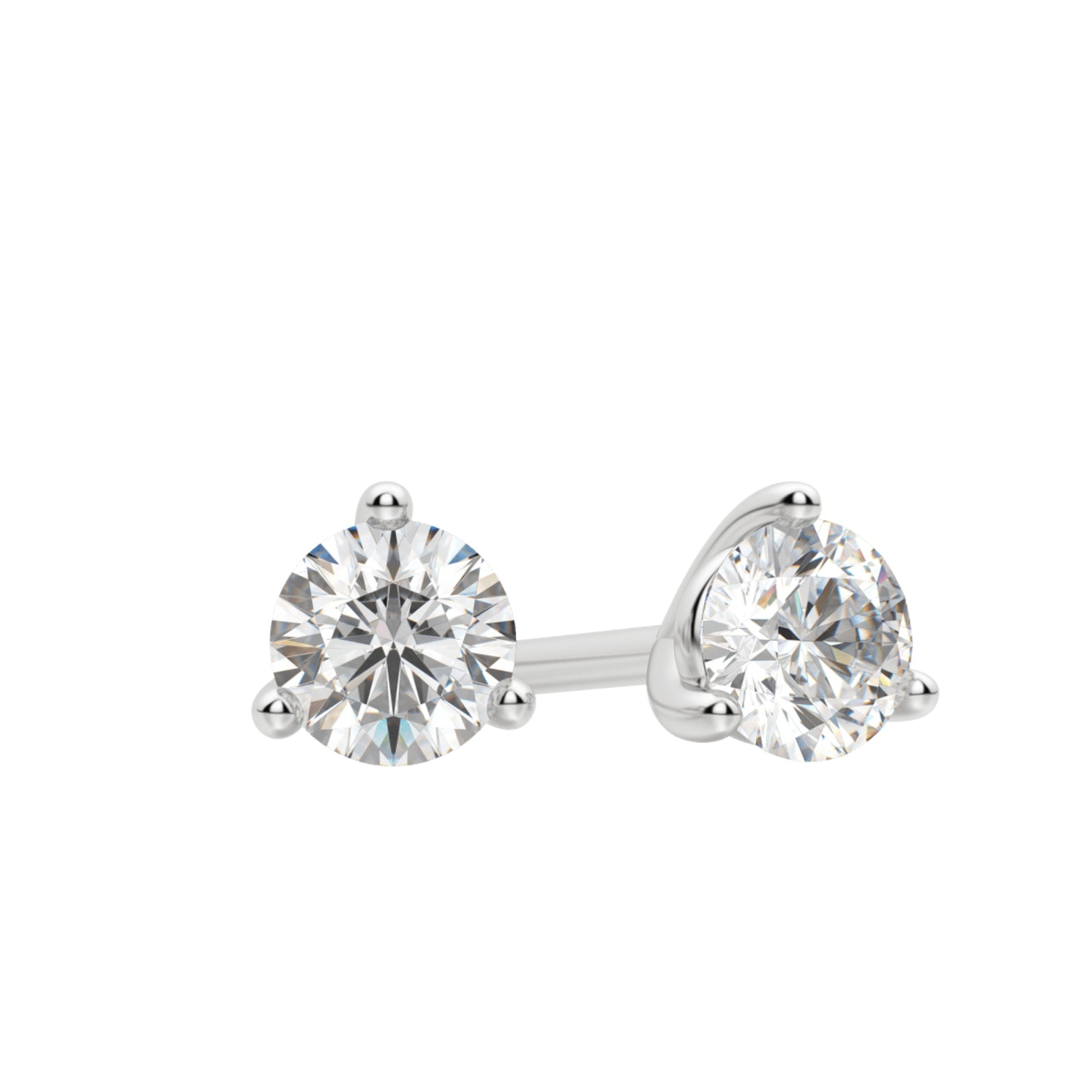 0.50 TCW-1.0 TCW Round Cut Moissanite Solitaire Stud Earrings 1