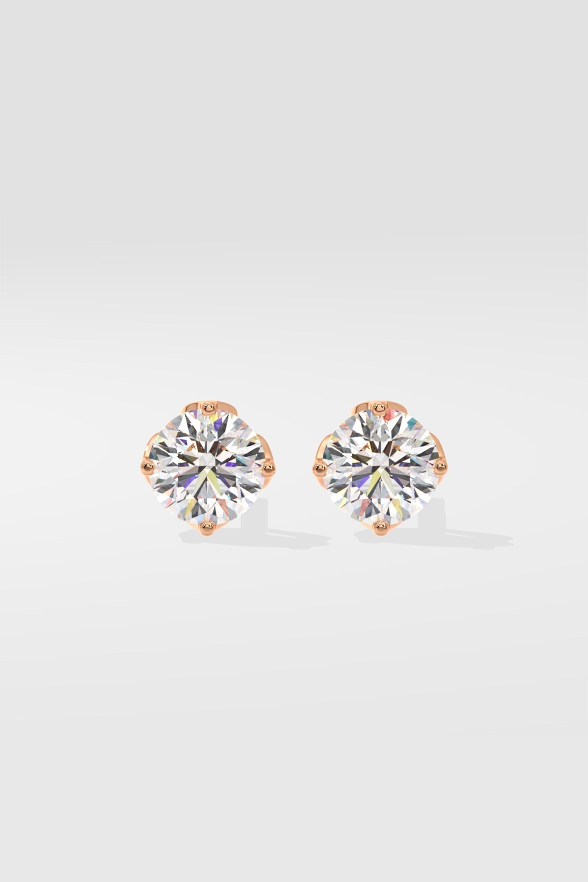 1.0 TCW Round Cut Moissanite Solitaire Stud Earrings 1