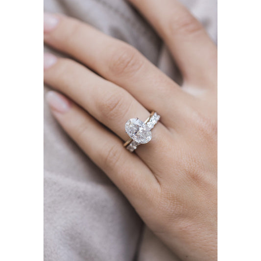 4.0 CT Oval Solitaire Moissanite Engagement Ring 1