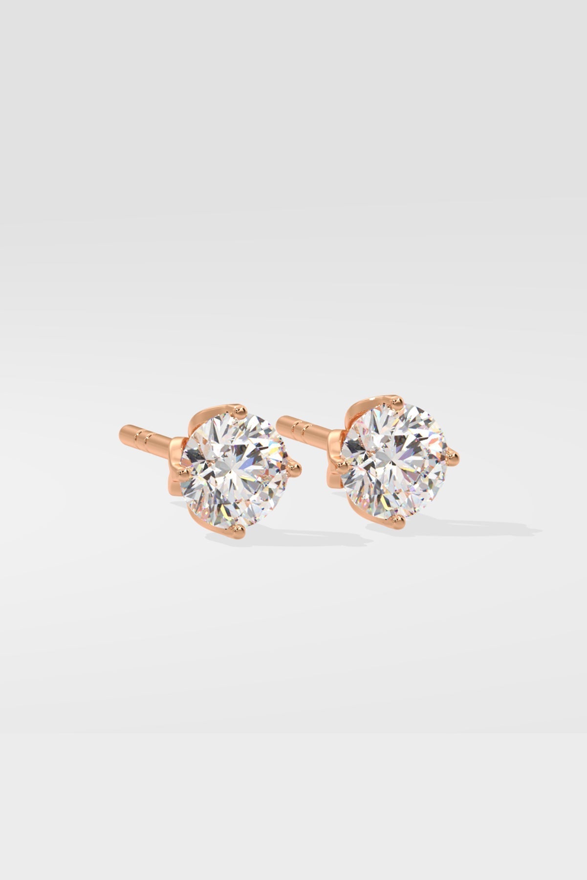 1.0 TCW Round Cut Moissanite Solitaire Stud Earrings 4