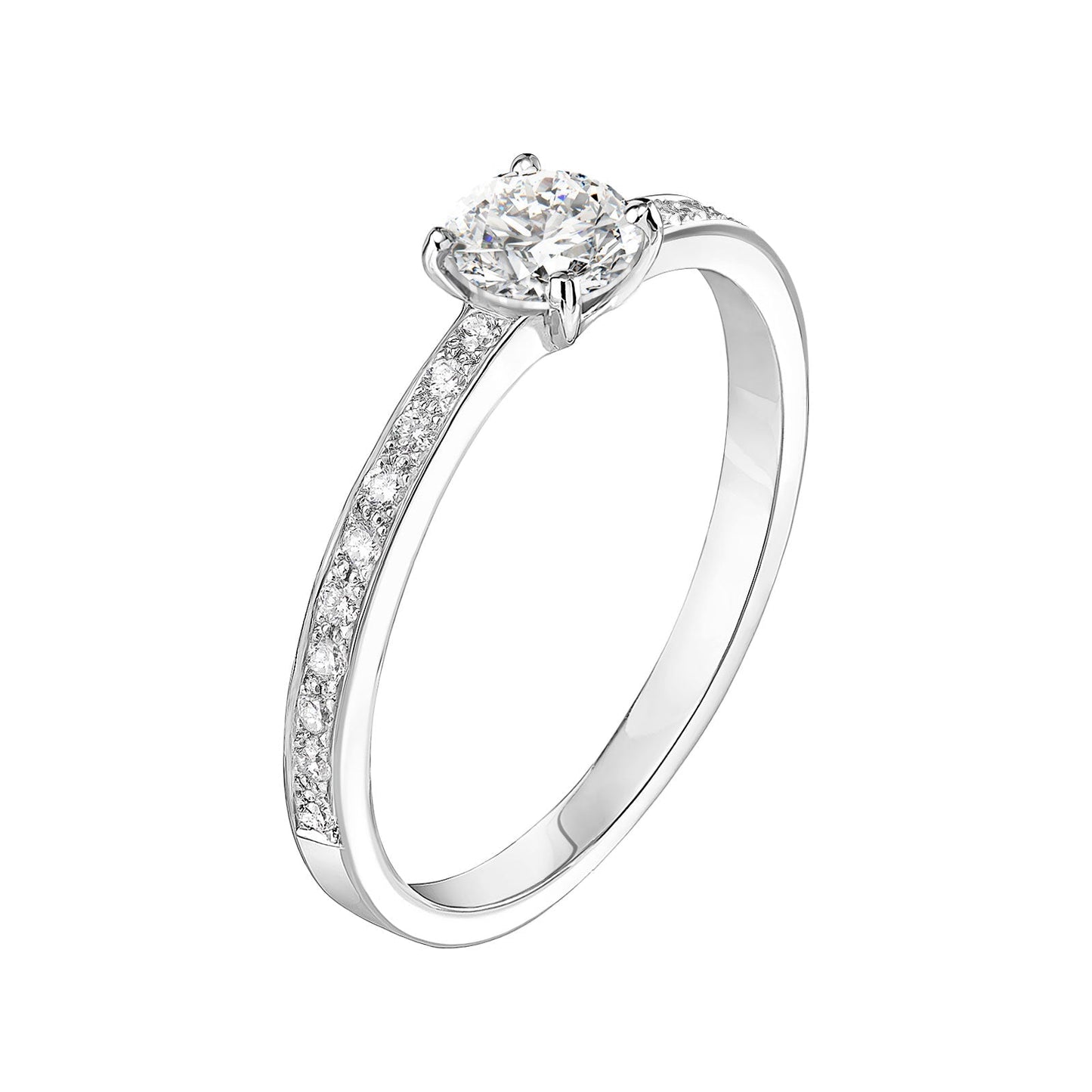 0.30 CT Round Shaped Moissanite Pave Setting Engagement Ring 6