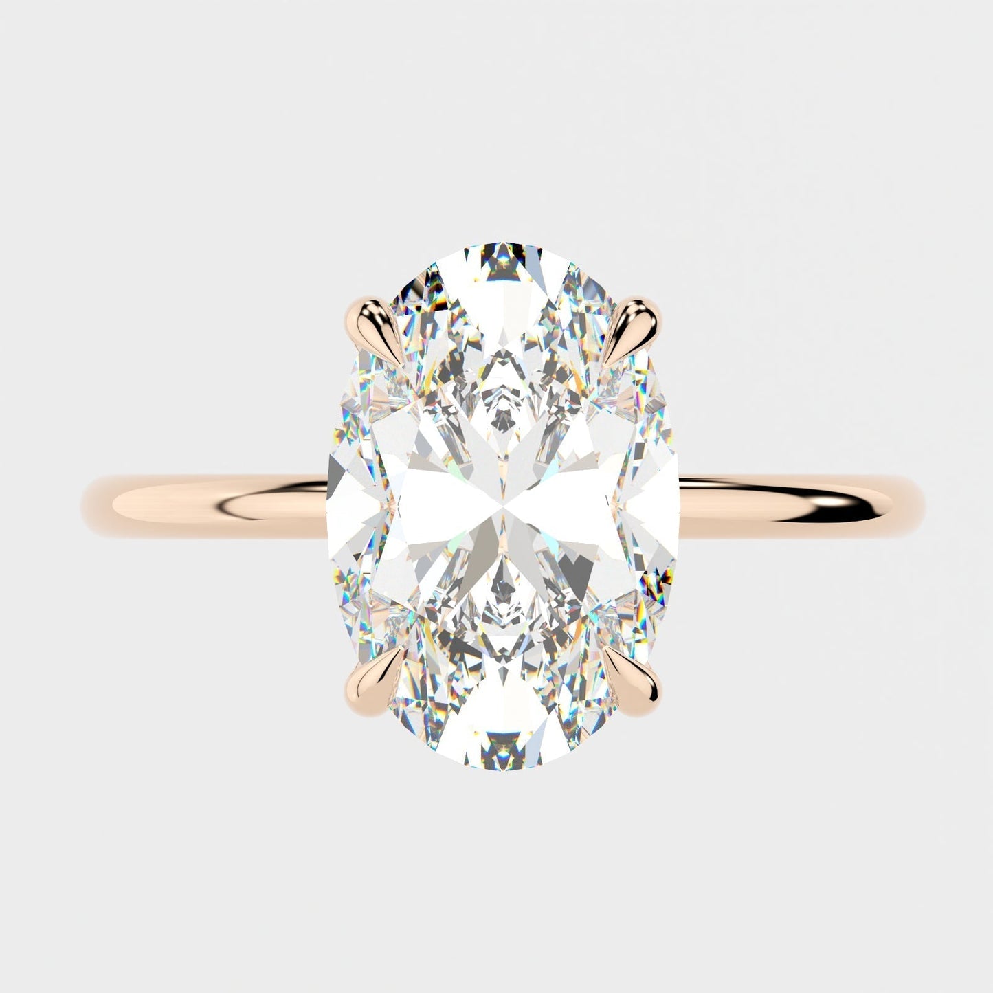 4.0 CT Oval Solitaire Moissanite Engagement Ring 6