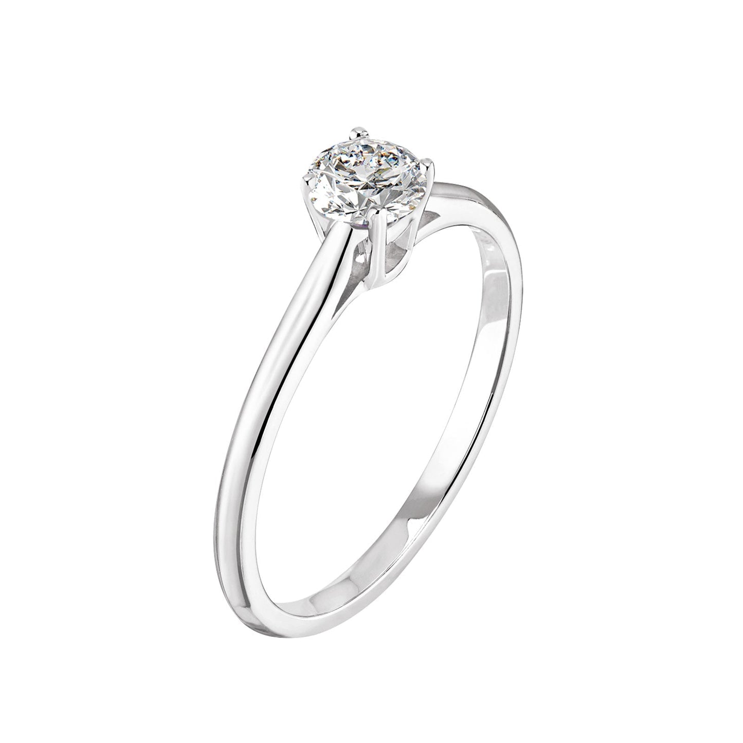 0.30 CT Round Shaped Moissanite Solitaire Engagement Ring 6