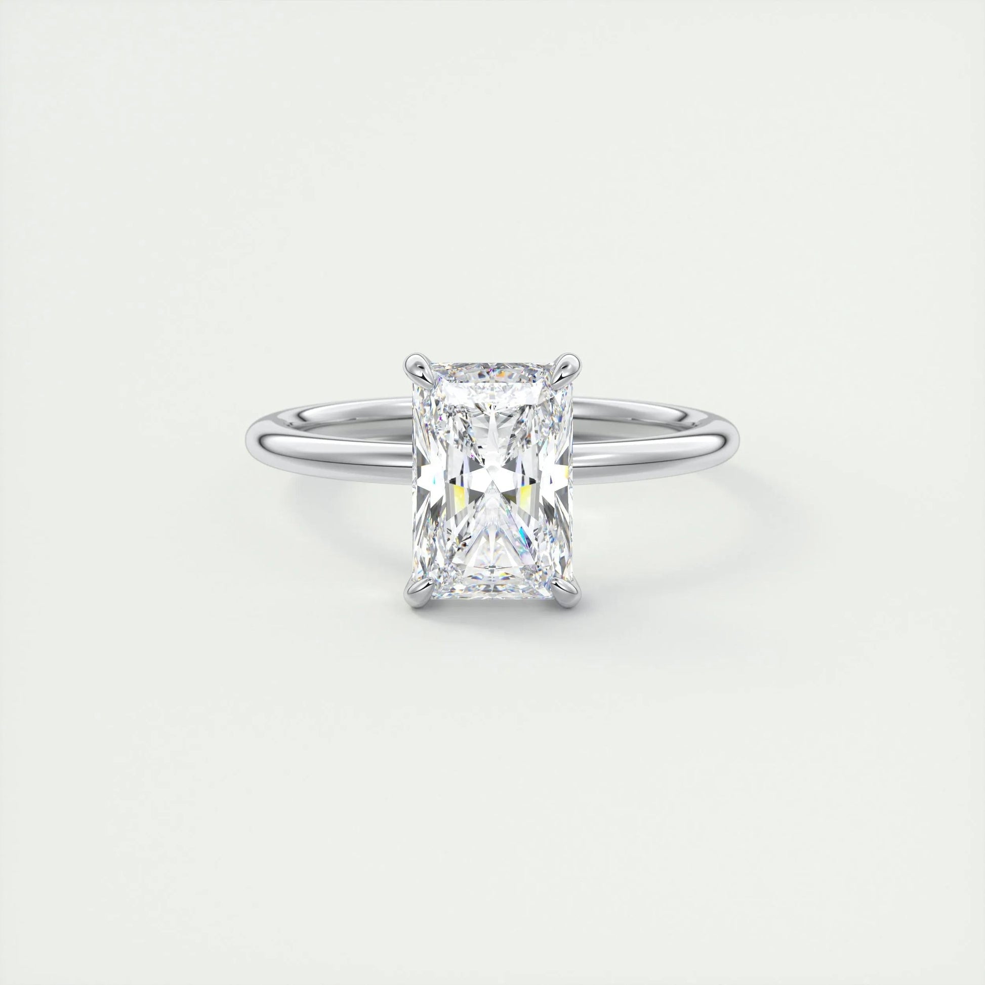 2.10 CT Radiant Cut Solitaire Moissanite Engagement Ring 1