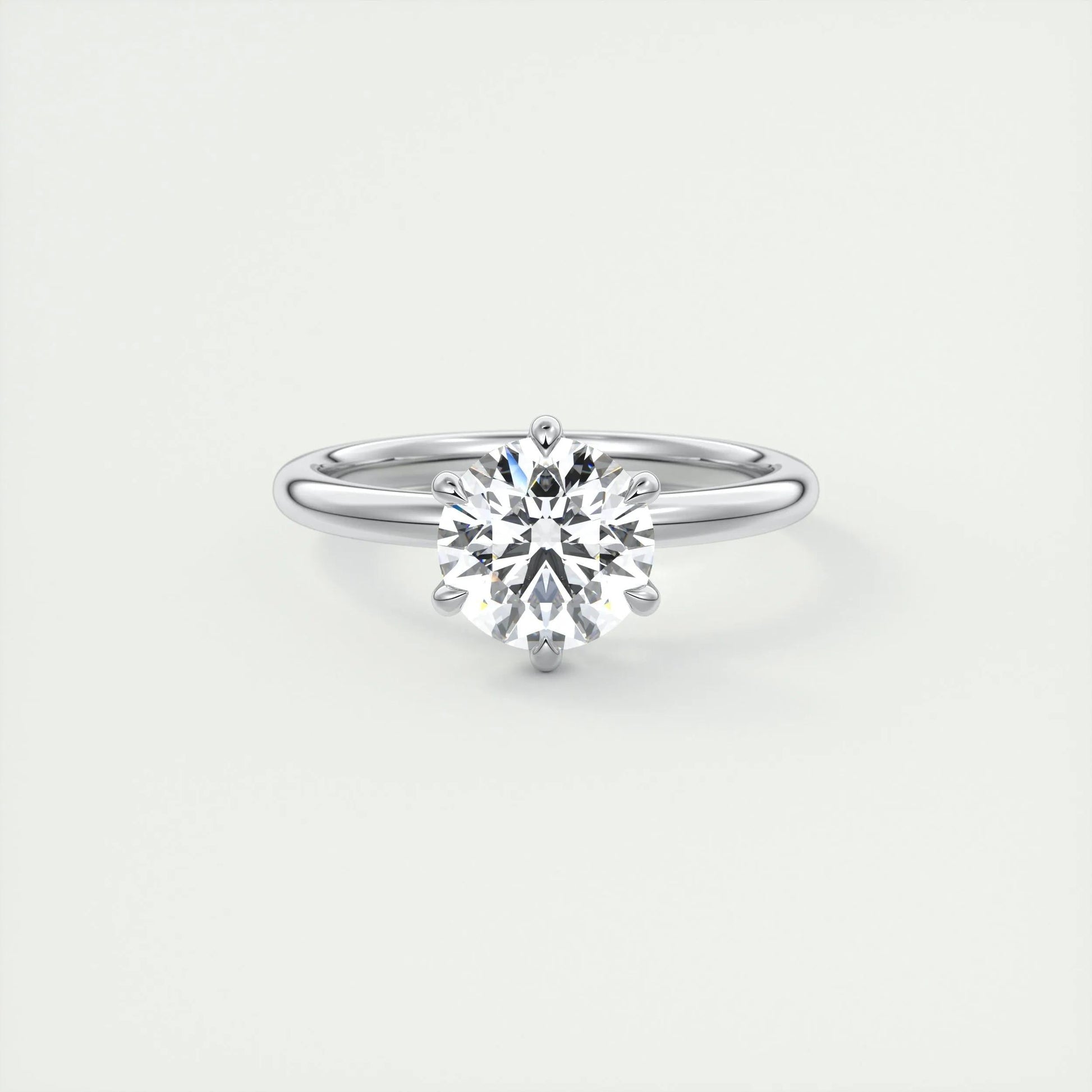 1.35 CT Round Cut Solitaire Moissanite Engagement Ring 1