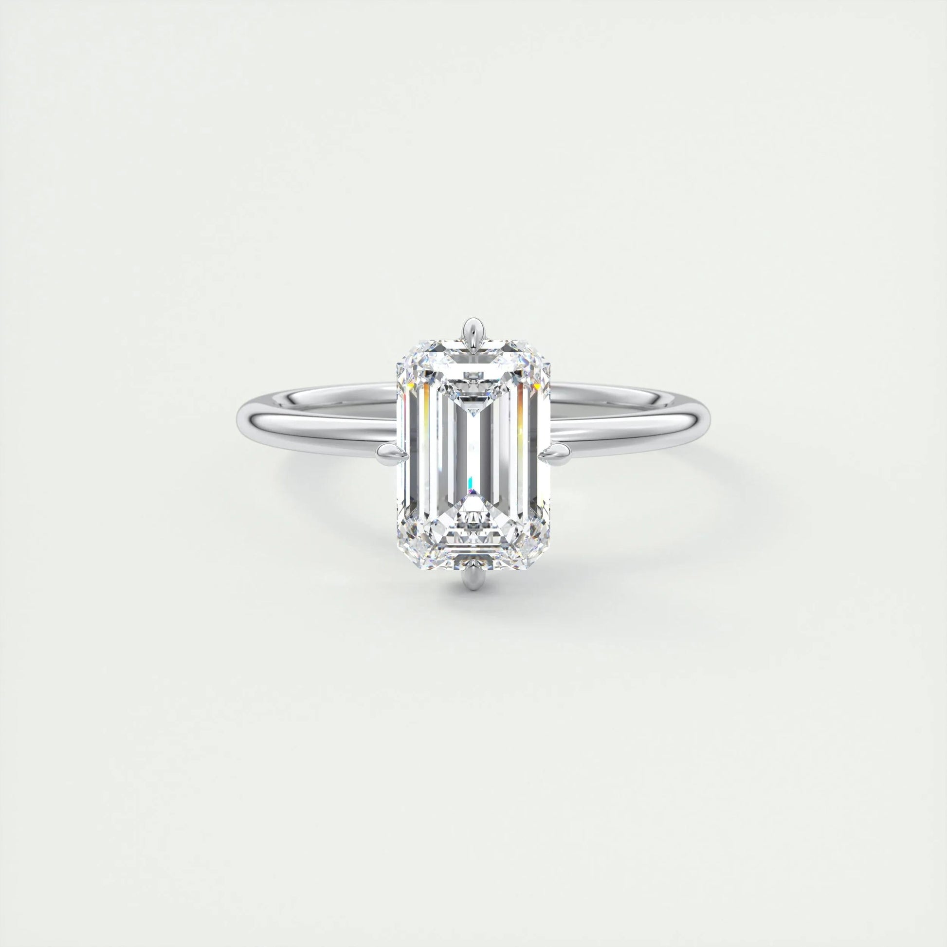 1.91 CT Emerald Cut Solitaire Moissanite Engagement Ring 1