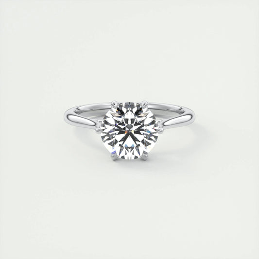 1.35 CT Round Cut Solitaire Moissanite Engagement Ring 1