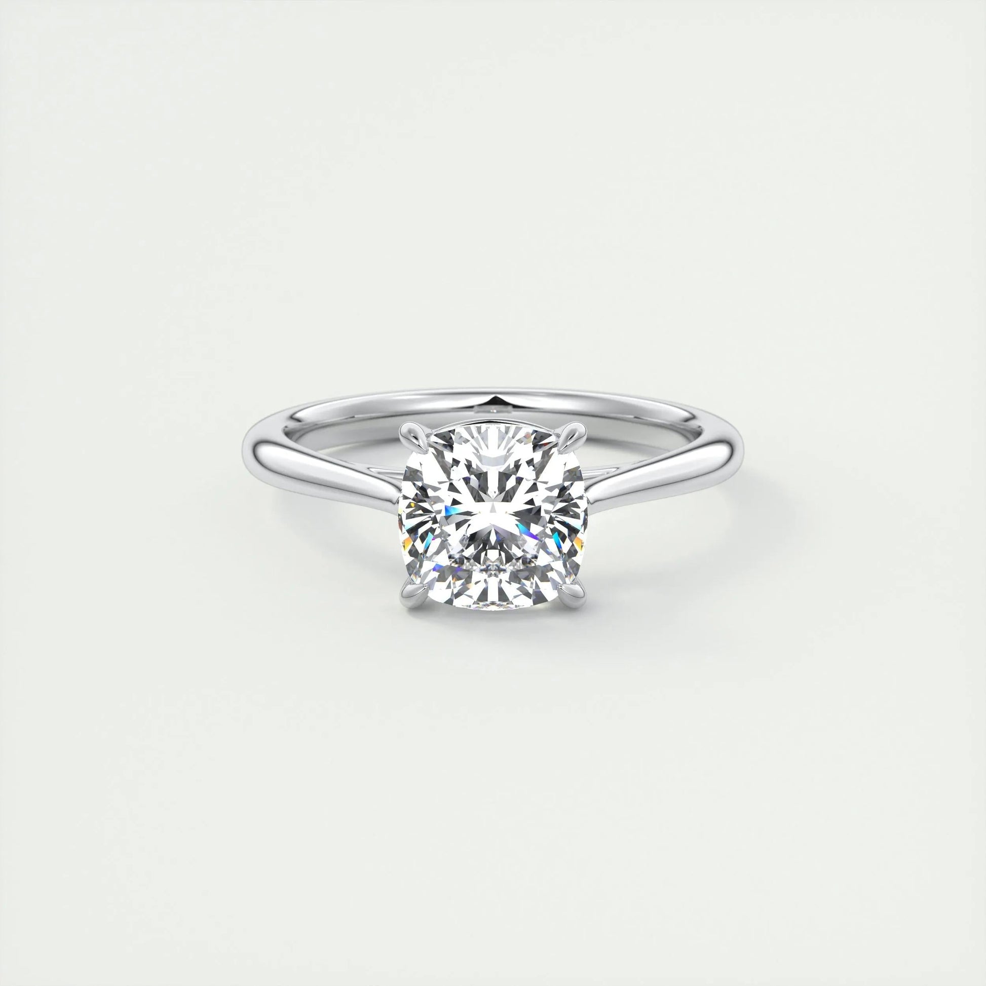 2.15 CT Cushion Cut Solitaire Moissanite Engagement Ring 1