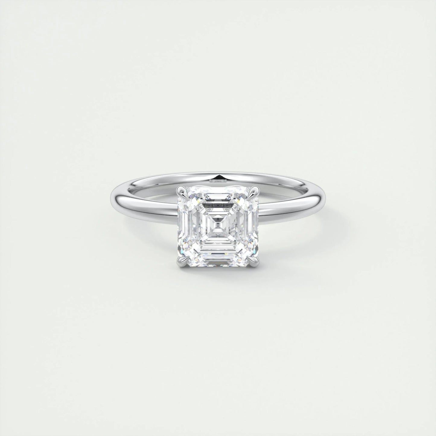 2.03 CT Asscher Cut Solitaire Moissanite Engagement Ring 1