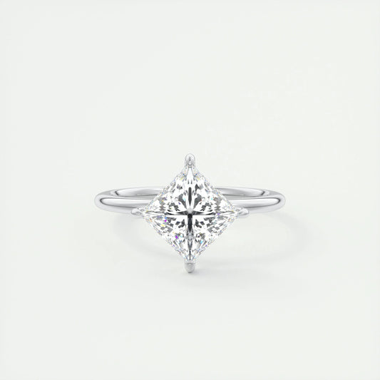 2.08 CT Princess Cut Solitaire Moissanite Engagement Ring 1