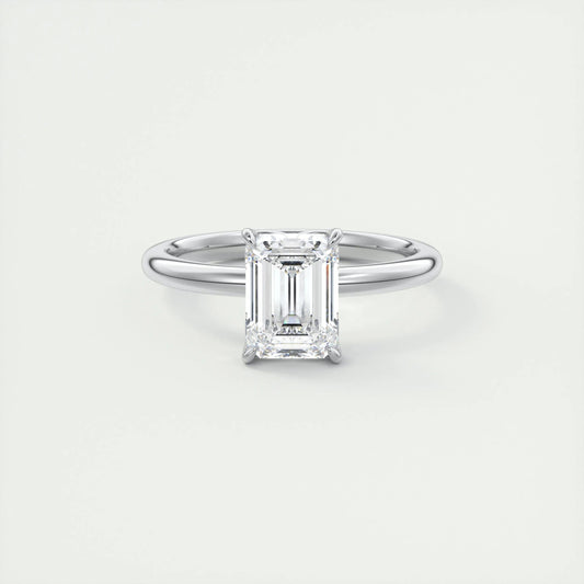 1.91 CT Emerald Cut Solitaire Moissanite Engagement Ring 1