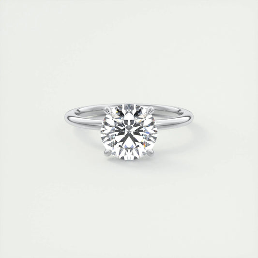 2.0 CT Round Cut Solitaire Moissanite Engagement Ring 1