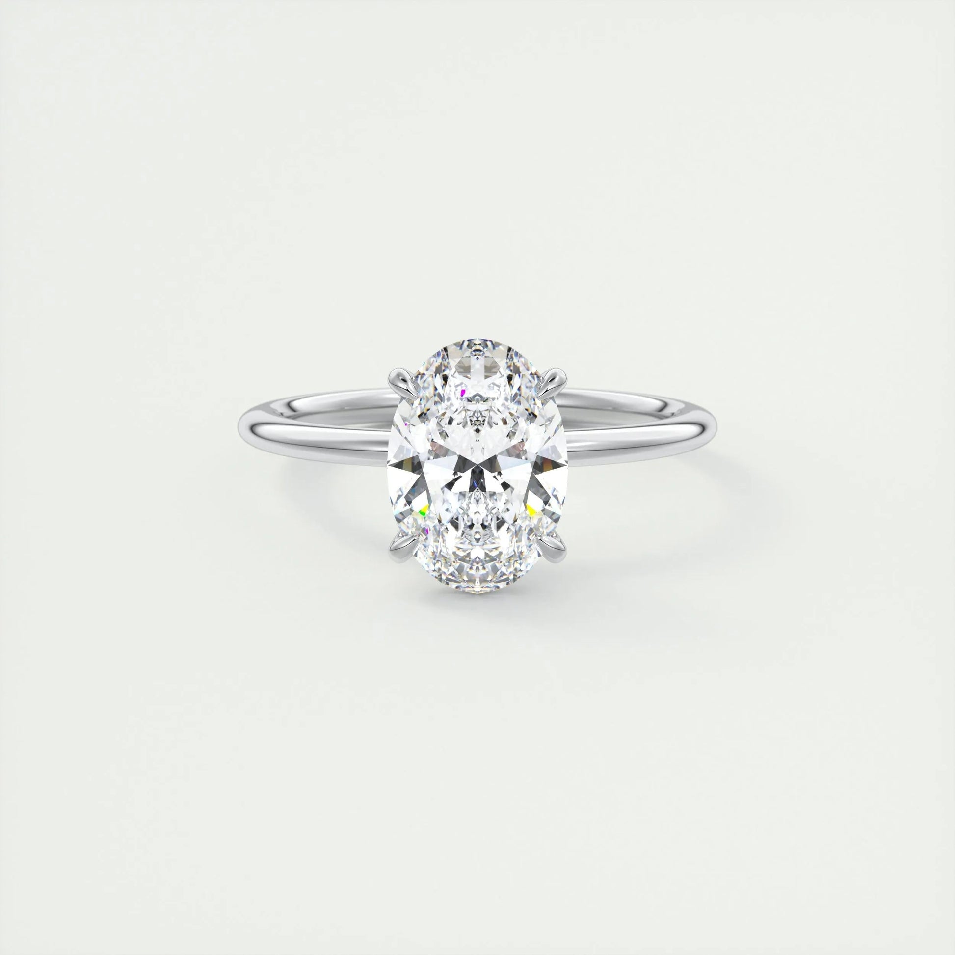 1.91 CT Oval Cut Solitaire Moissanite Engagement Ring 1