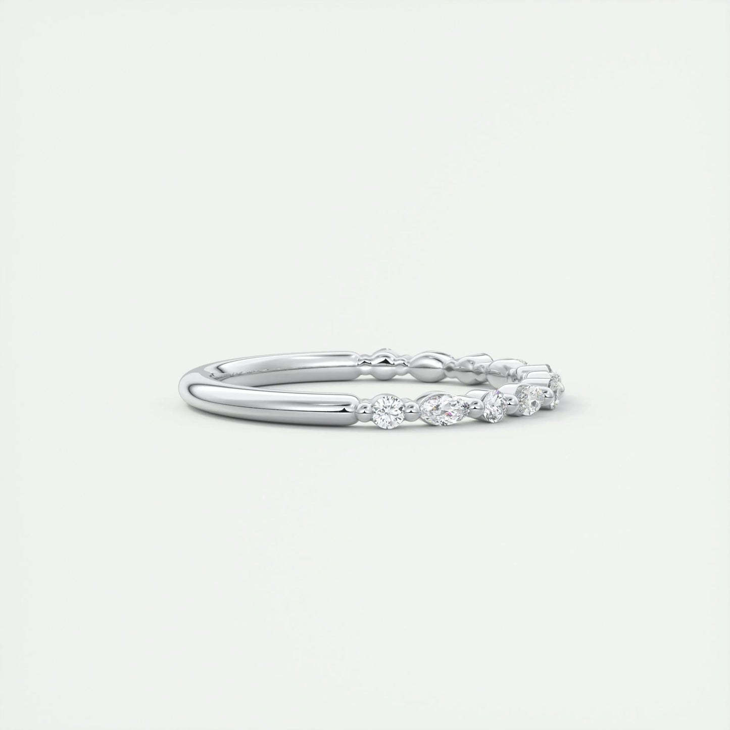 0.32 Marquise & Round Alternative Moissanite Wedding Band 19