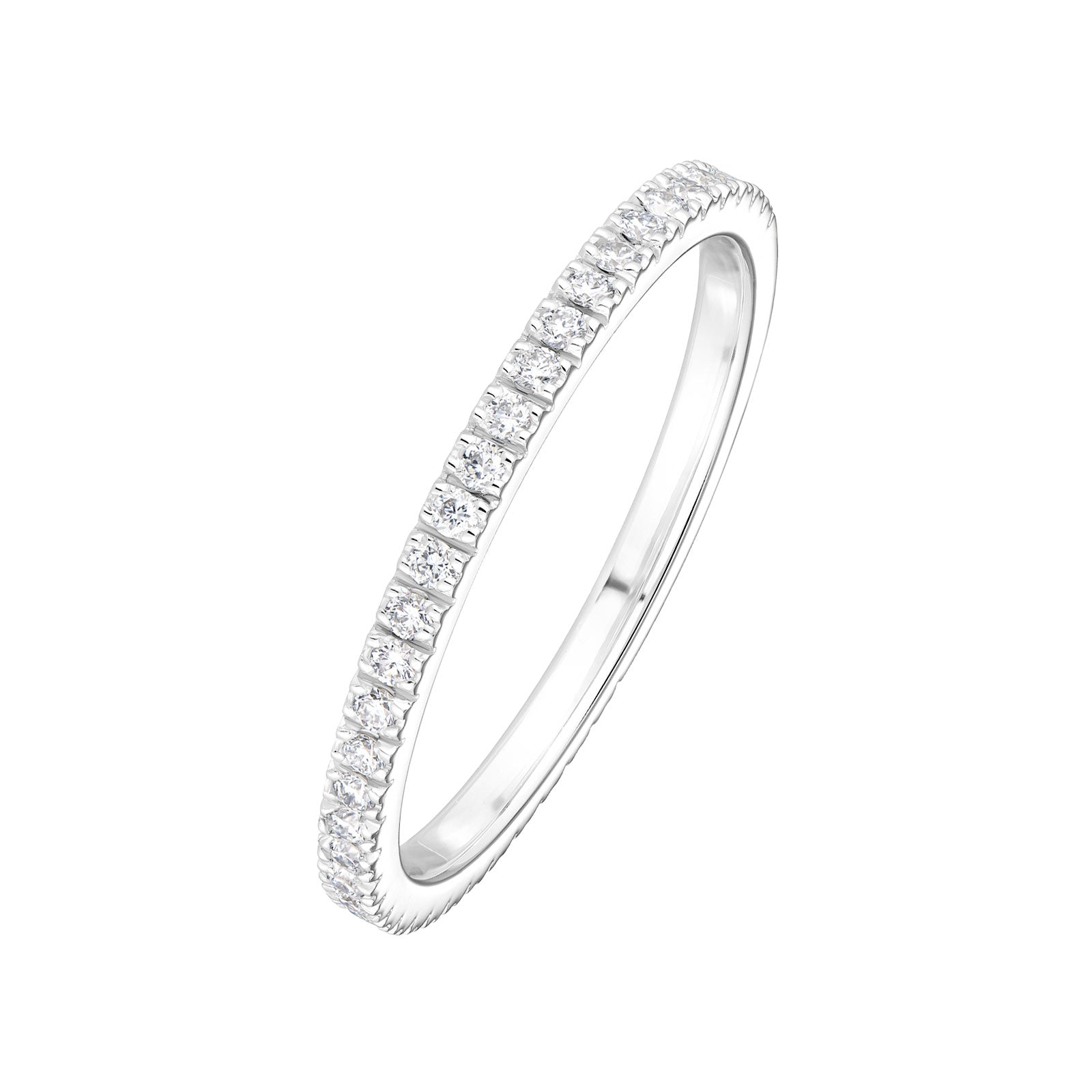 0.20 CT Round Shaped Moissanite Semi Eternity Wedding Band 2