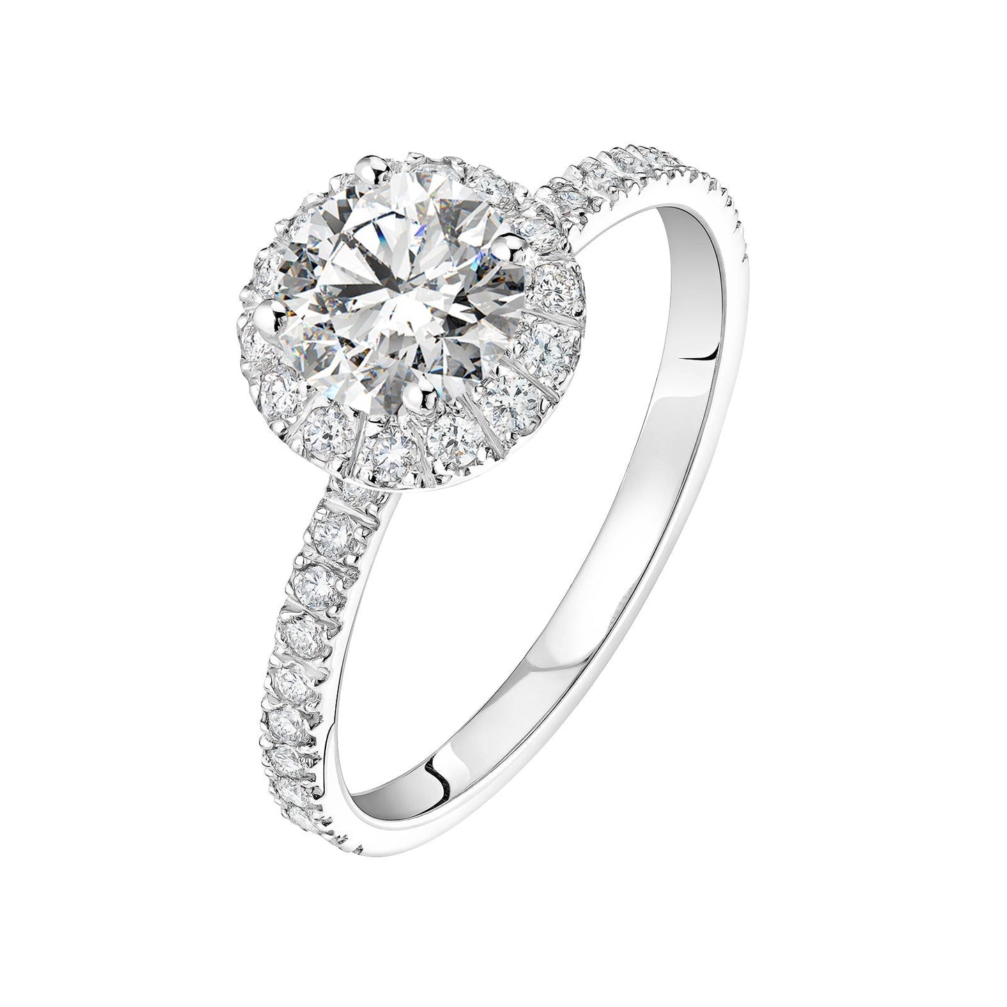 0.80 CT Round Shaped Moissanite Halo Engagement Ring 3