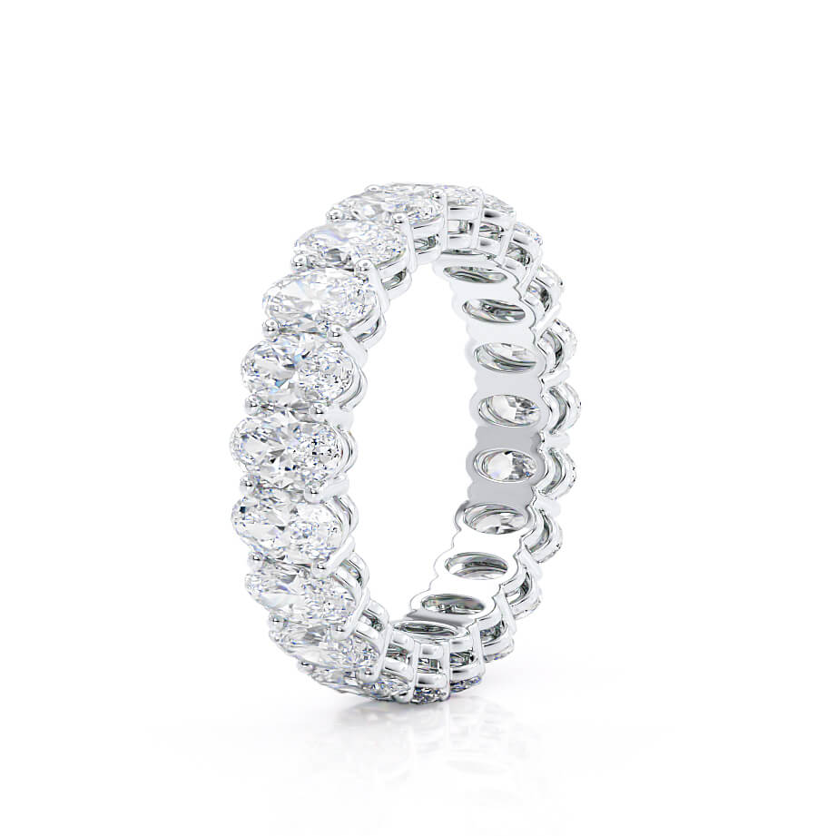 5.46 CT Oval Shaped Moissanite Full Eternity Style Wedding Band 1