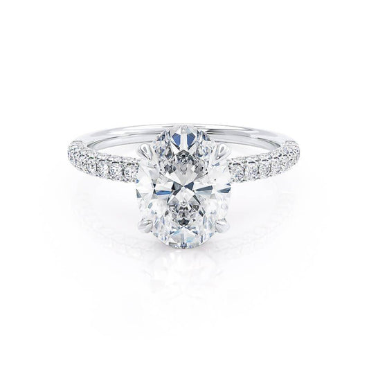 4.20 CT Oval Shaped Moissanite Hidden Halo Engagement Ring 2