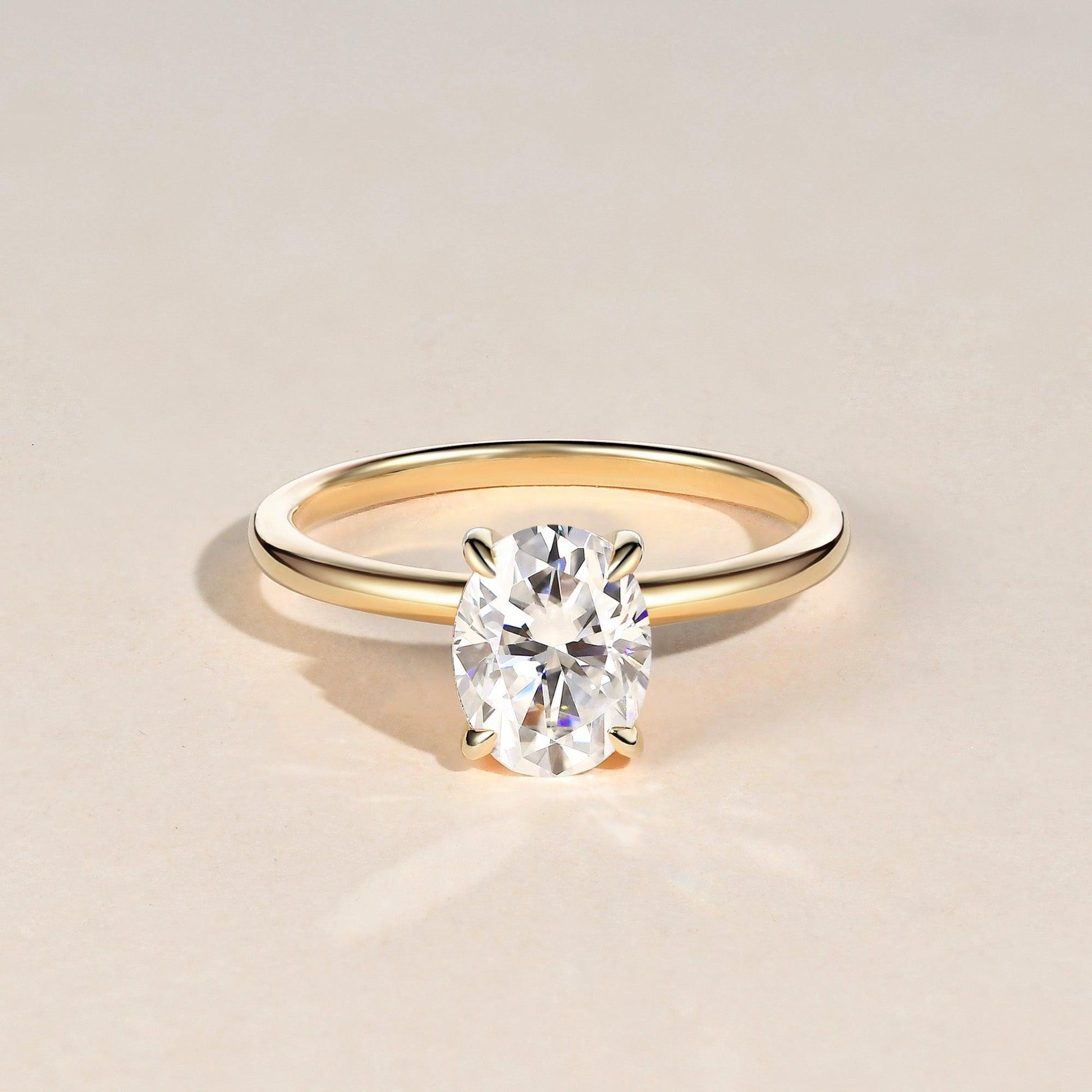 1.33 CT Oval Cut Solitaire Moissanite Engagement Ring 5