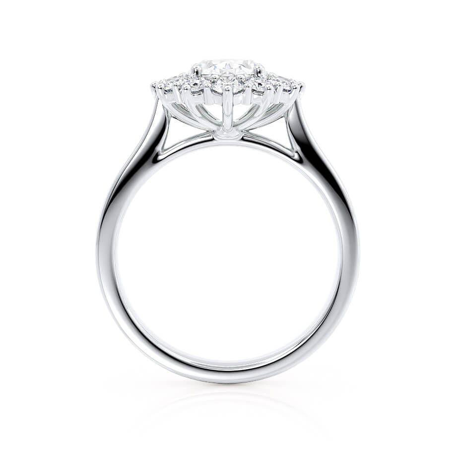 2.10 CT Oval Shaped Moissanite Halo Engagement Ring 6