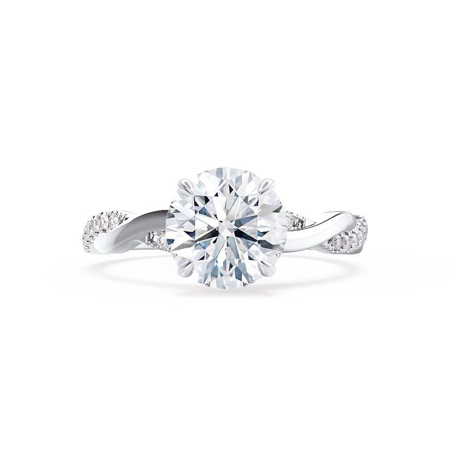 0.80 CT Round Shape Solitaire Twisted Style Moissanite Engagement Ring 3