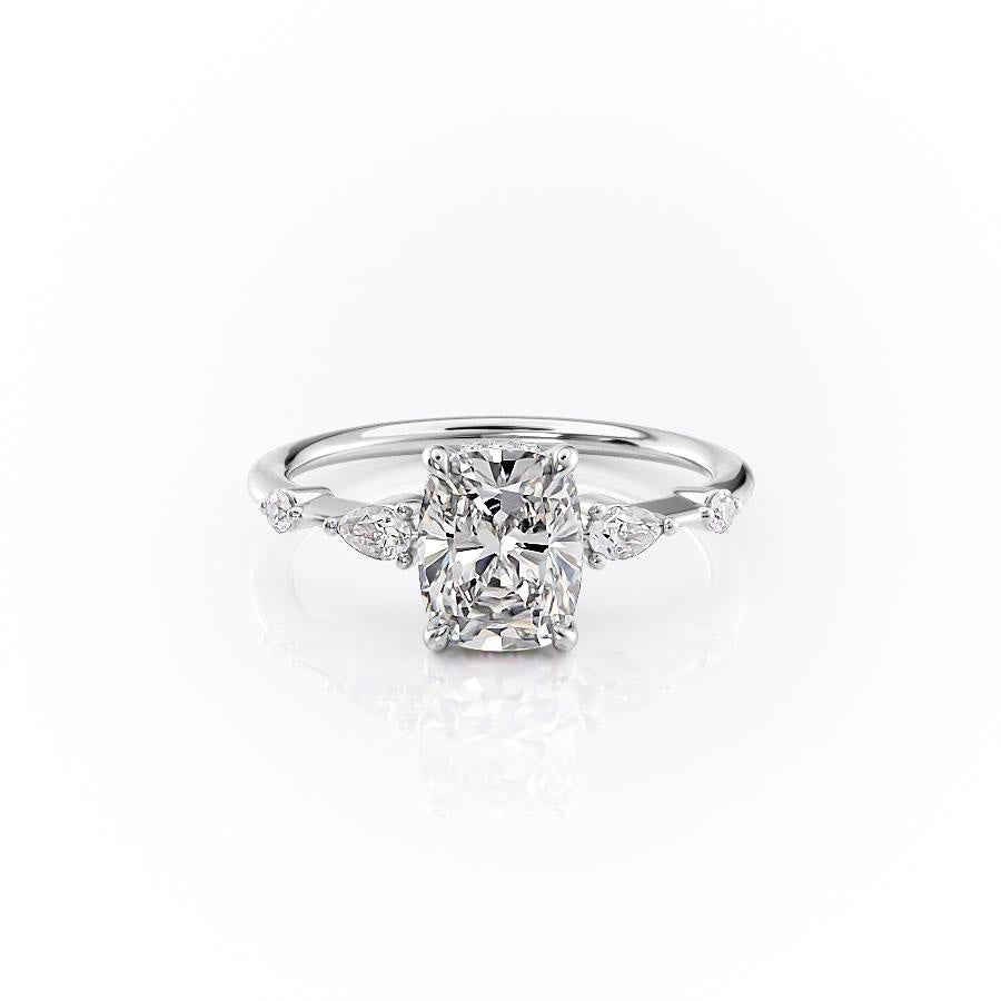 2.0 CT Elongated Cushion Cut Hidden Halo Moissanite Engagement Ring 10