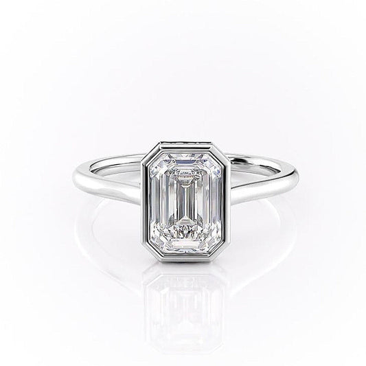 2.10 CT Emerald Cut Bezel Solitaire Moissanite Engagement Ring 10