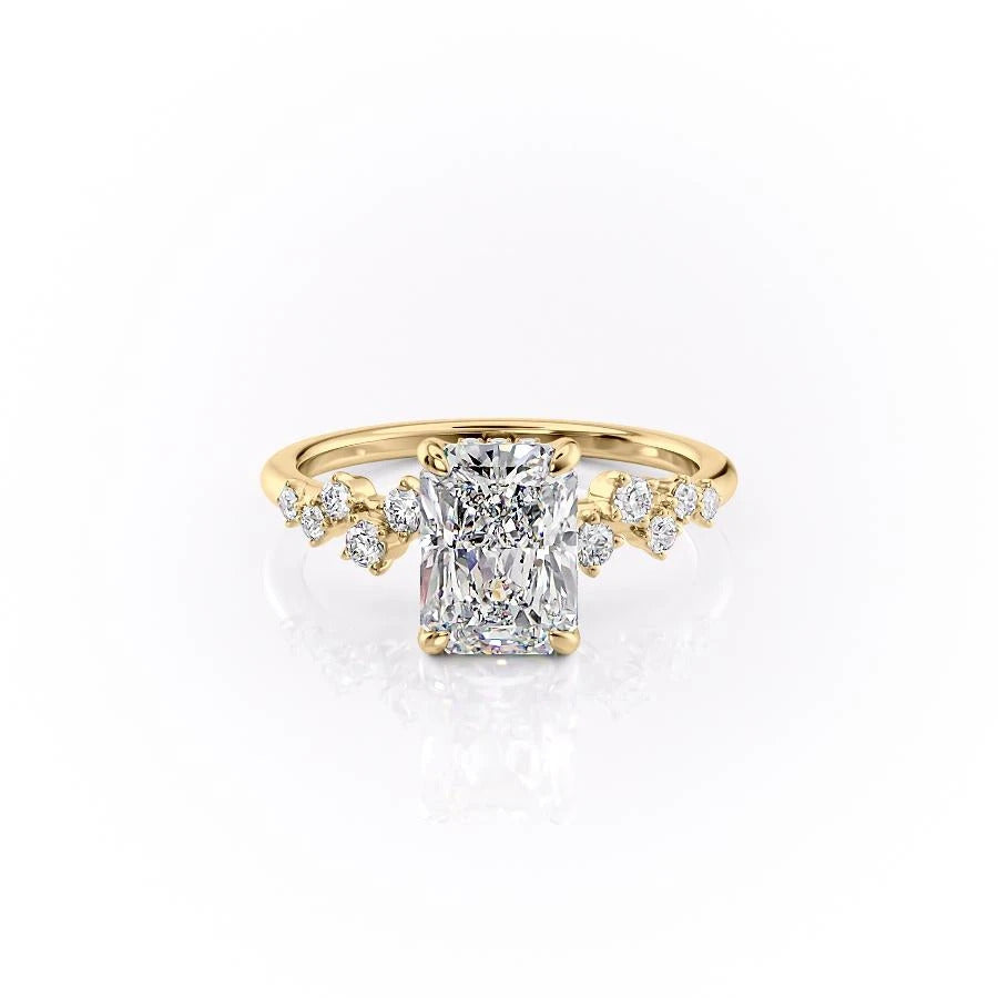 2.0 CT Radiant Cut Cluster Moissanite Engagement Ring 11