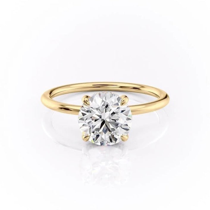 1.60 CT Round Cut Solitaire Hidden Halo Moissanite Engagement Ring 11