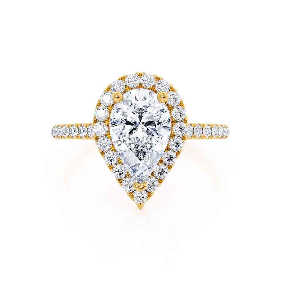 0.94 CT Pear Shaped Moissanite Halo Style Engagement Ring 3