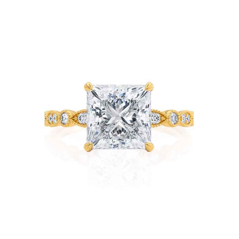 1.50 CT Princess Shaped Moissanite Solitaire Style Engagement Ring 2