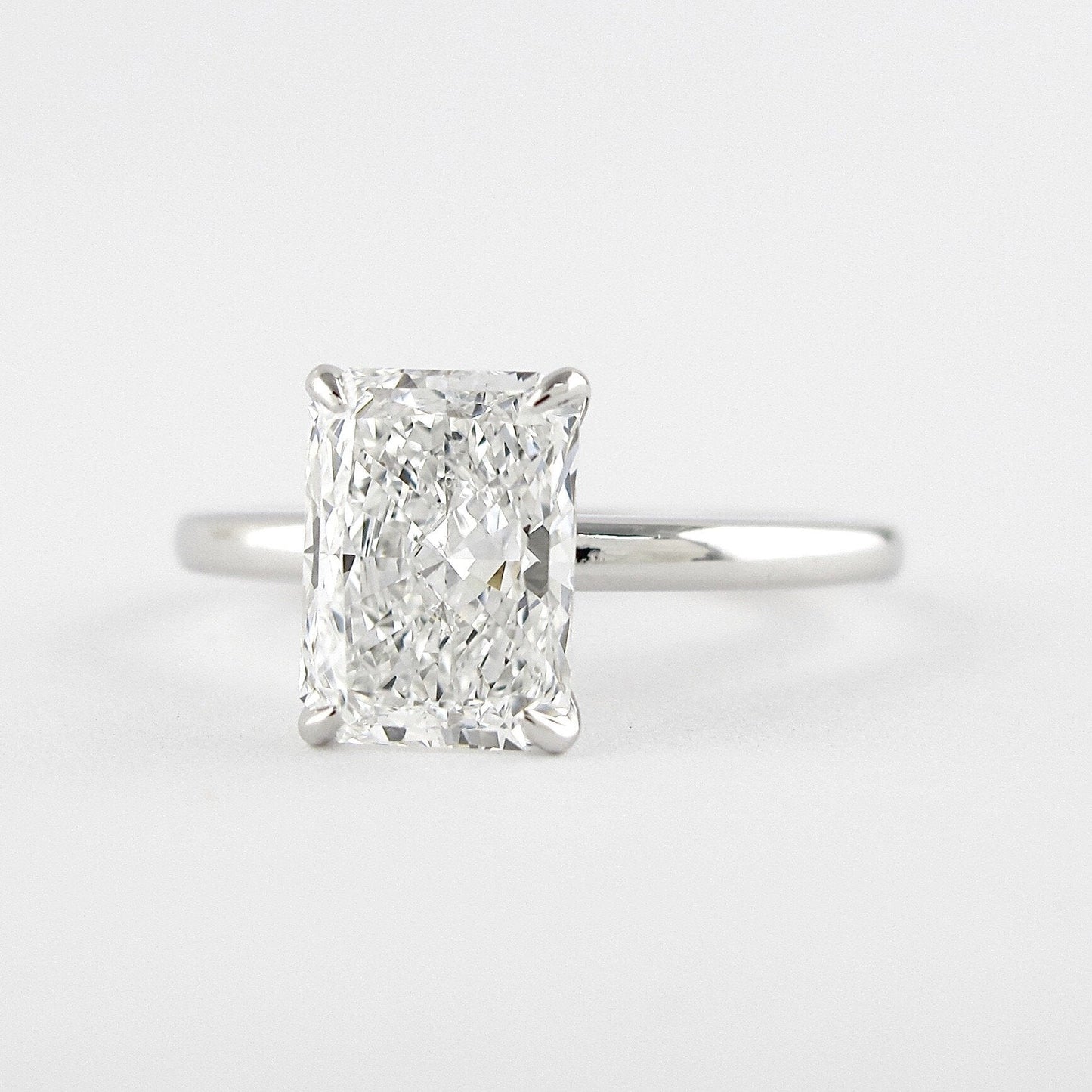 1.8 CT Radiant Cut Solitaire Style Moissanite Engagement Ring 5