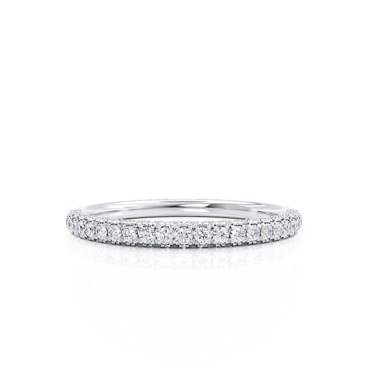 0.49 CT Round Shaped Moissanite Half Eternity Style Wedding Band 1