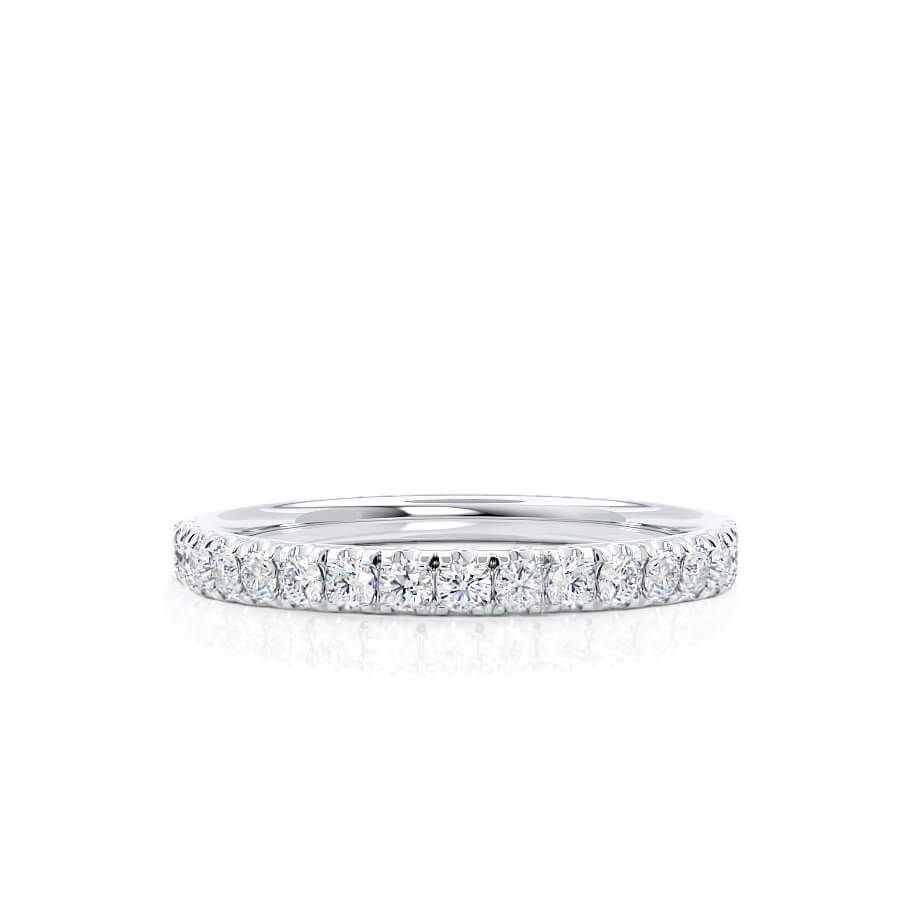 0.21 CT Round Shaped Moissanite Half Eternity Wedding Band 5