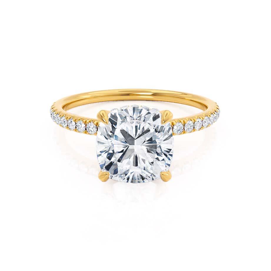 2.40 CT Cushion Shaped Moissanite Hidden Halo Style Engagement Ring 4