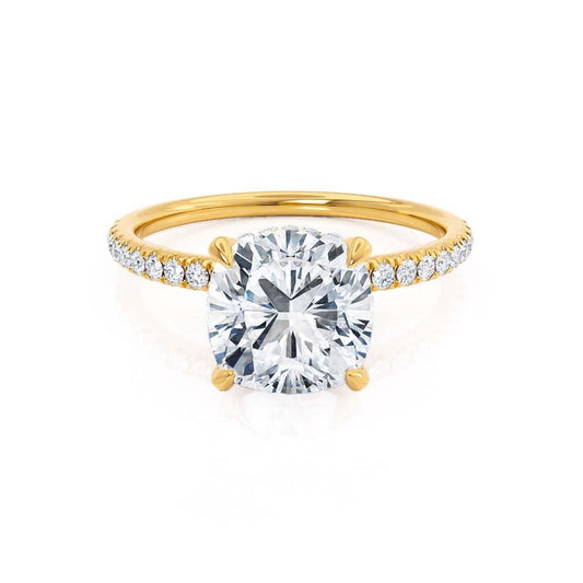 2.40 CT Cushion Shaped Moissanite Hidden Halo Style Engagement Ring 4