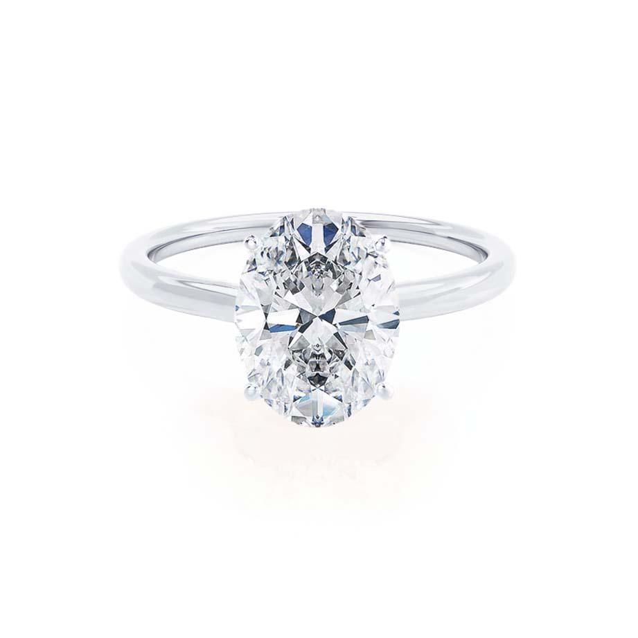 2.10 CT Oval Shaped Moissanite Solitaire Engagement Ring 5