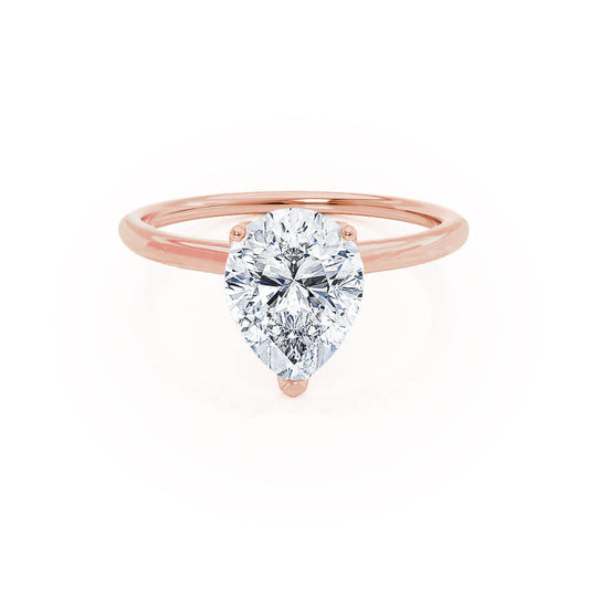 0.94 CT Pear Shaped Moissanite Solitaire Style Engagement Ring 1