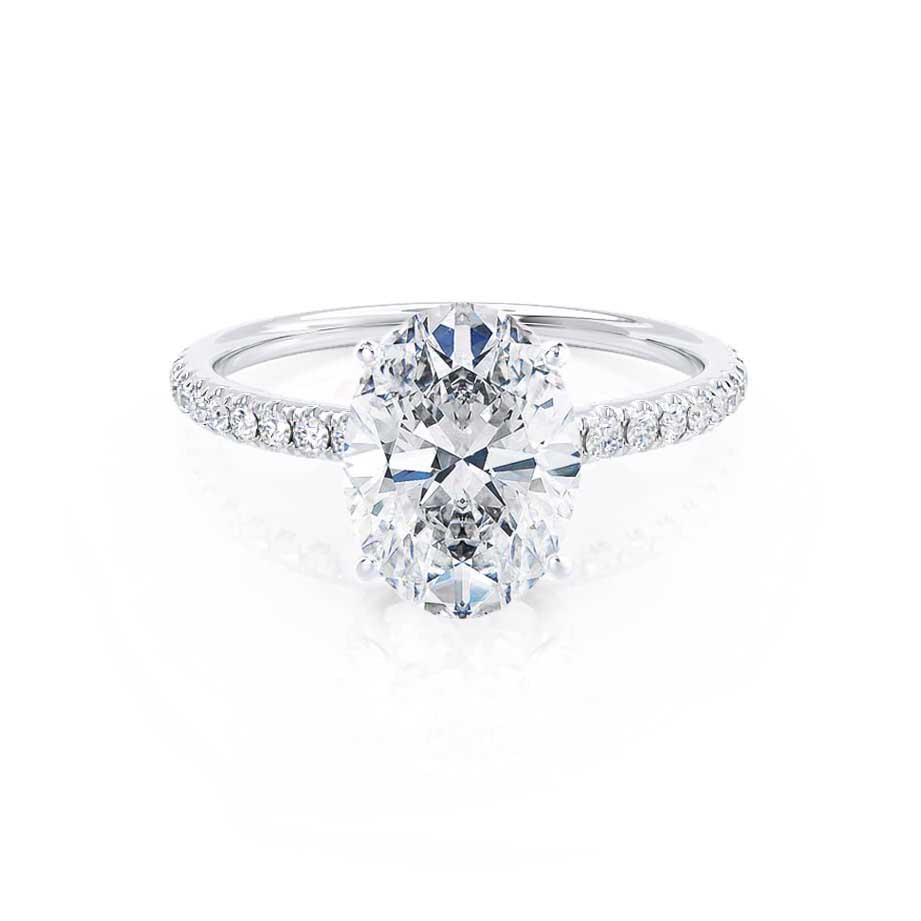 0.90 CT Oval Shaped Moissanite Solitaire Engagement Ring 5