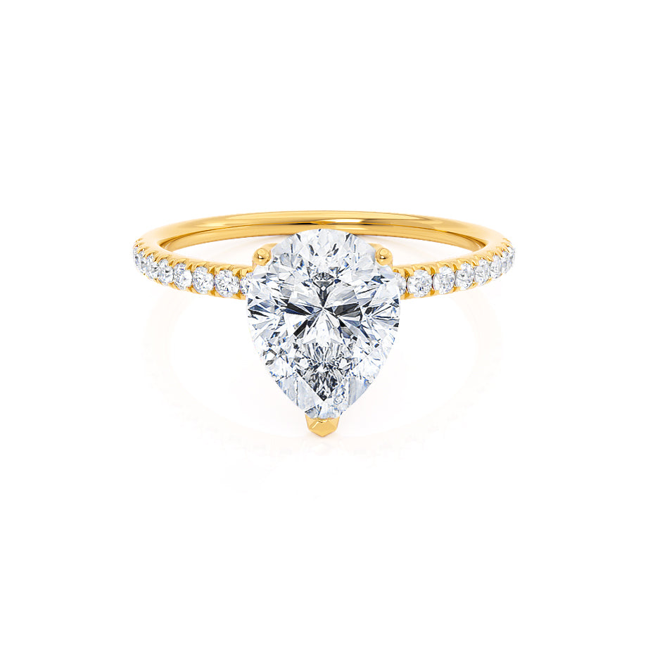 0.94 CT Pear Shaped Moissanite Solitaire Style Engagement Ring 2