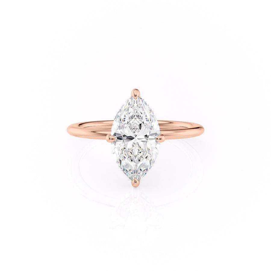 1.58 CT Marquise Cut Solitaire Hidden Halo Setting Moissanite Engagement Ring 12