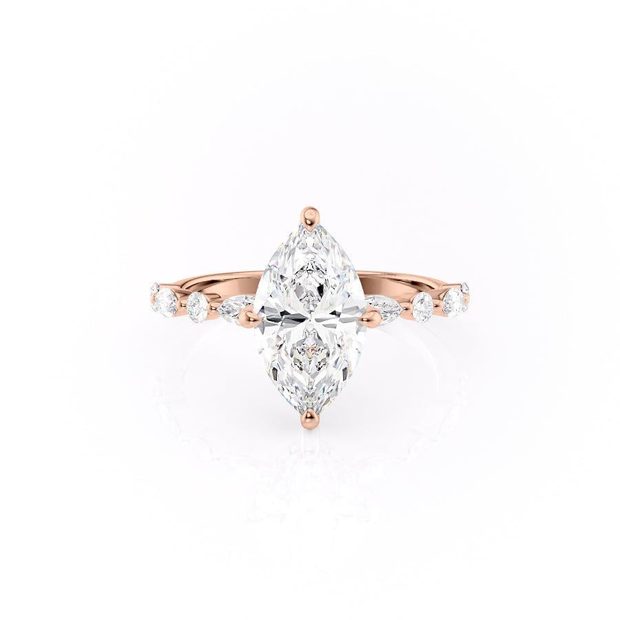 1.58 CT Marquise Cut Solitaire Pave Setting Moissanite Engagement Ring 12