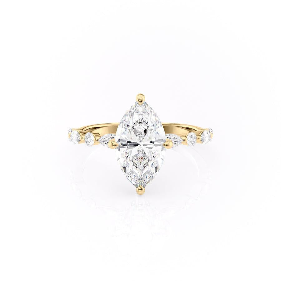 1.58 CT Marquise Cut Solitaire Pave Setting Moissanite Engagement Ring 11