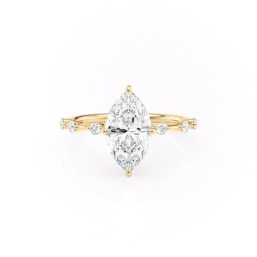 1.58 CT Marquise Cut Solitaire Dainty Engagement Ring With Hidden Halo Setting 11