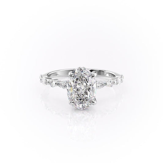 2.10 CT Oval Cut Pave Setting Moissanite Engagement Ring 10