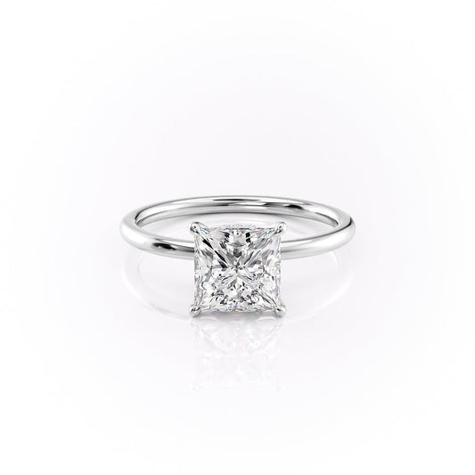 2.08 CT Princess Cut Solitaire Moissanite Engagement Ring 10