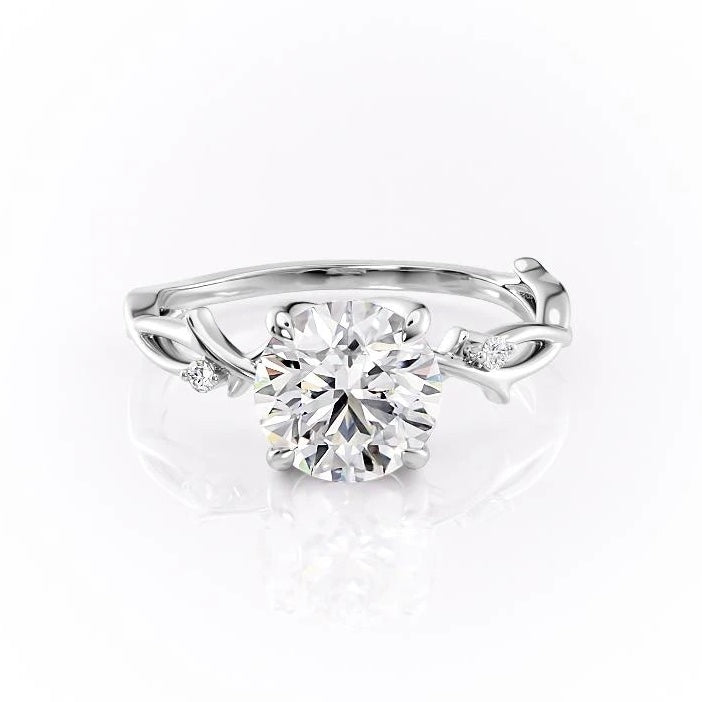 1.90 CT Round Cut Solitaire Twig Style Moissanite Engagement Ring 9