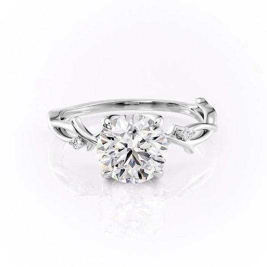 1.90 CT Round Cut Solitaire Twig Style Moissanite Engagement Ring 9