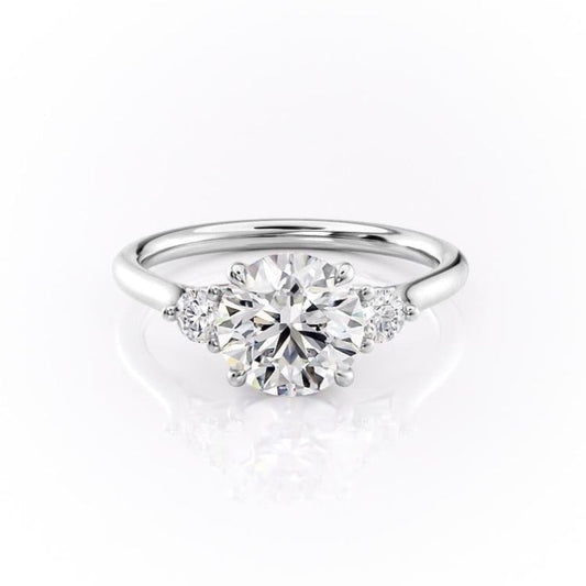 1.60 CT Round Cut Three Stone Moissanite Engagement Ring 10