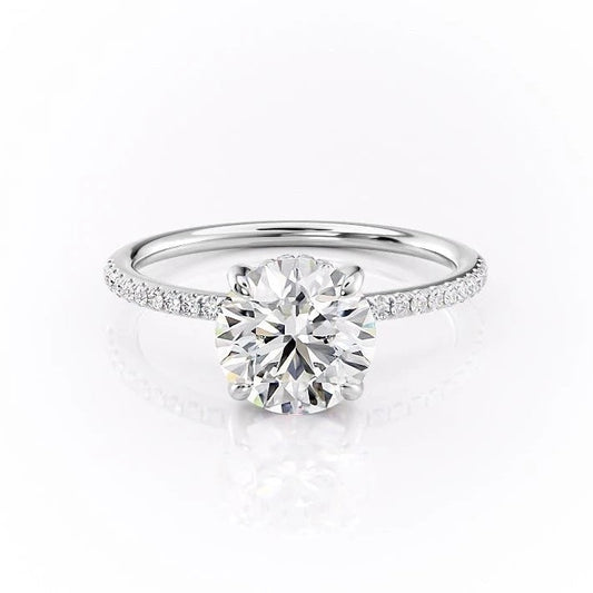 1.60 CT Round Cut Solitaire Pave Setting Moissanite Engagement Ring 10